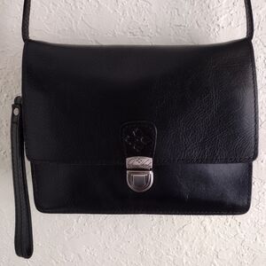 Patricia Nash Black Leather Crossbody Bag